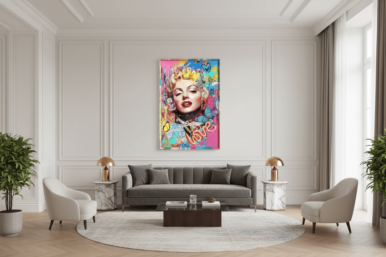 Marilyn Pop Wall Art with Neon Lights