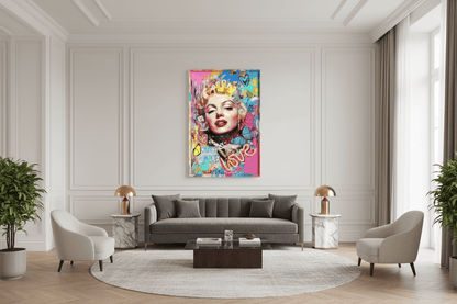 Marilyn Pop Wall Art with Neon Lights
