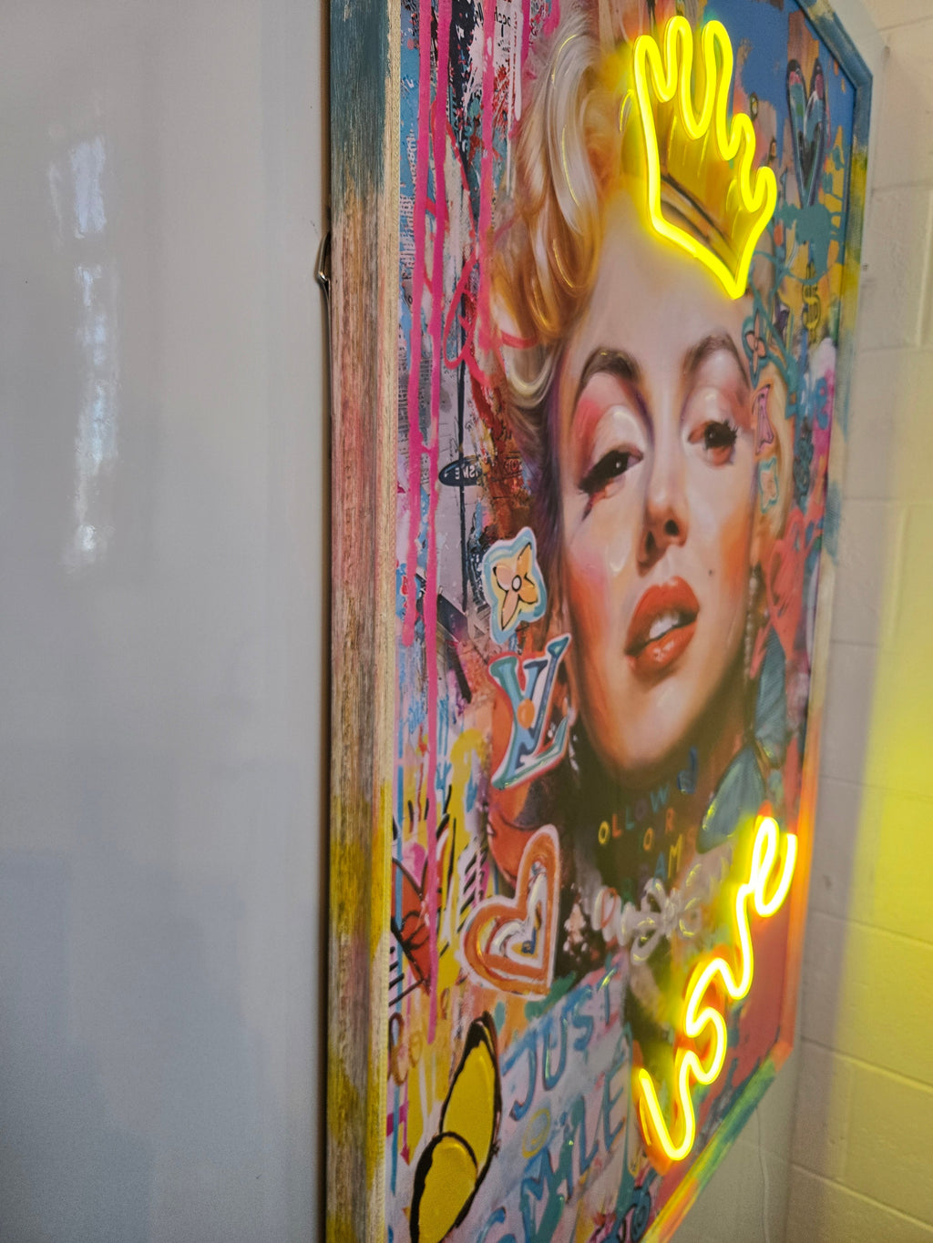Marilyn Pop Wall Art with Neon Lights