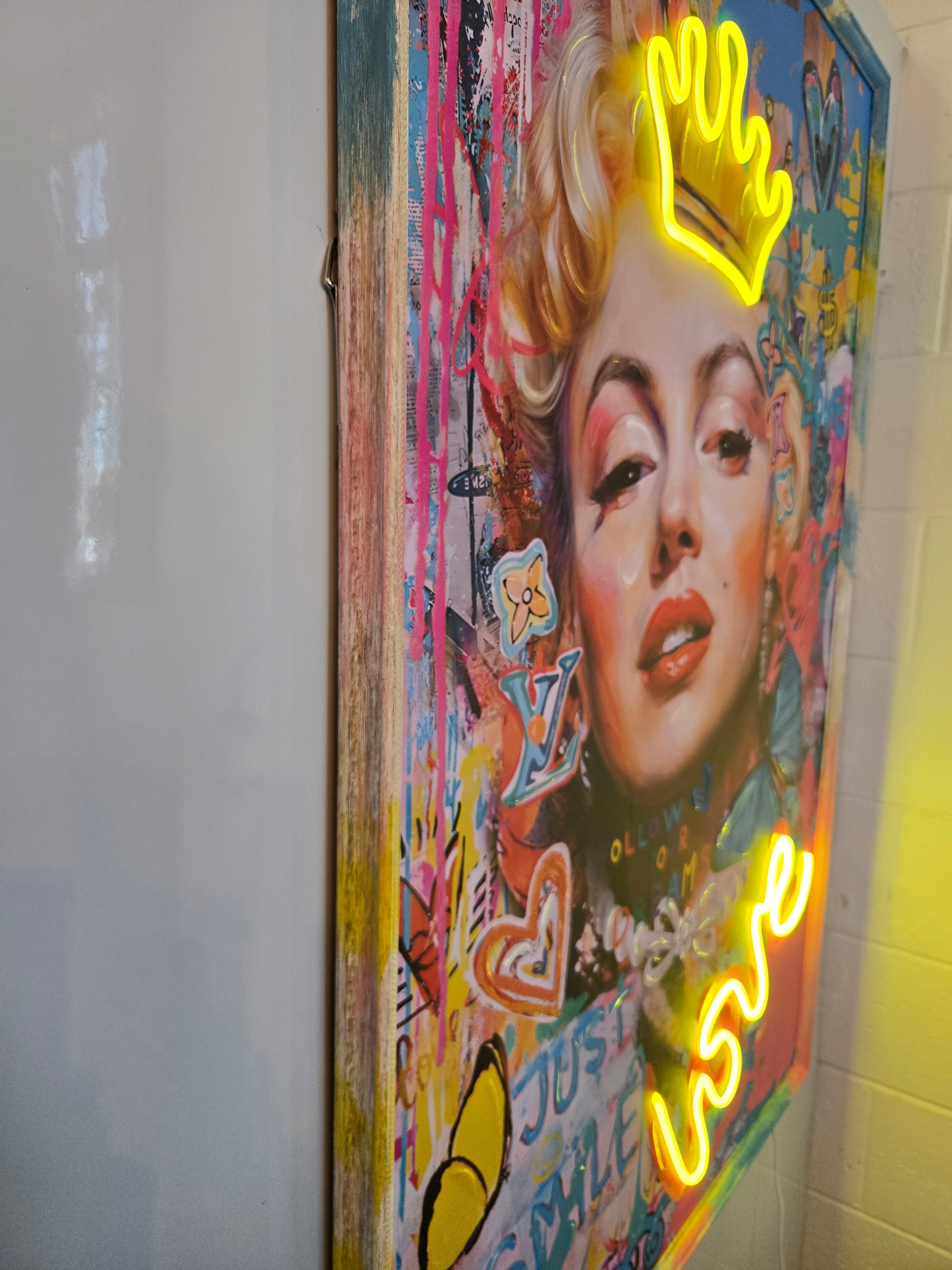 Marilyn Pop Wall Art with Neon Lights