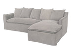 Marsala Slip Cover Sofa with Reversible Chaise - Grey