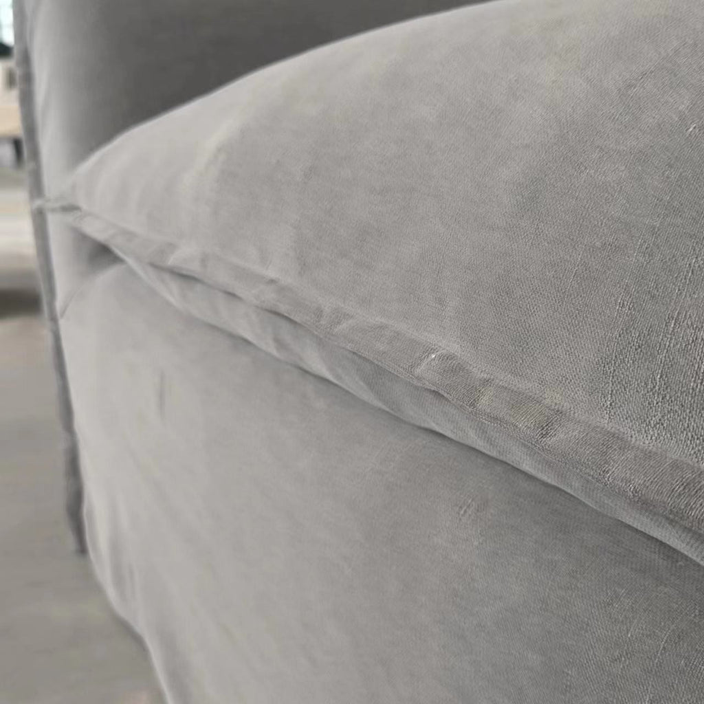 Marsala Slip Cover Sofa with Reversible Chaise - Grey