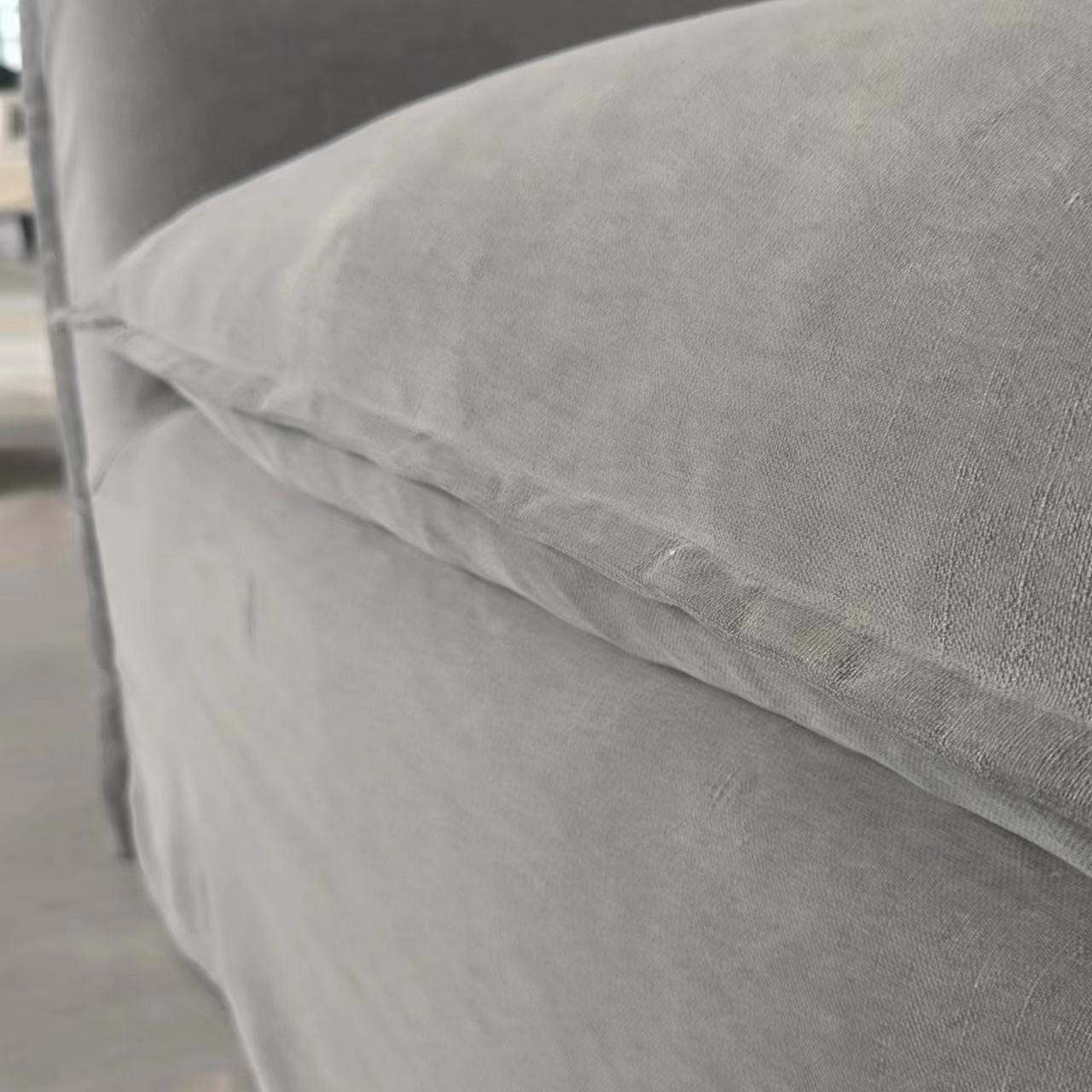 Marsala Slip Cover Sofa with Reversible Chaise - Grey