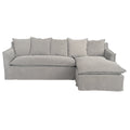 Marsala Slip Cover Sofa with Reversible Chaise - Grey