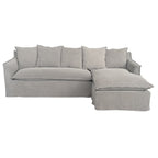 Marsala Slip Cover Sofa with Reversible Chaise - Grey
