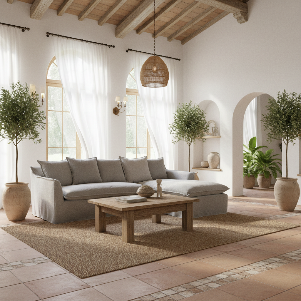 Marsala Slip Cover Sofa with Reversible Chaise - Grey