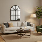 Metal Arch Mirror - Black Indoor/Outdoor