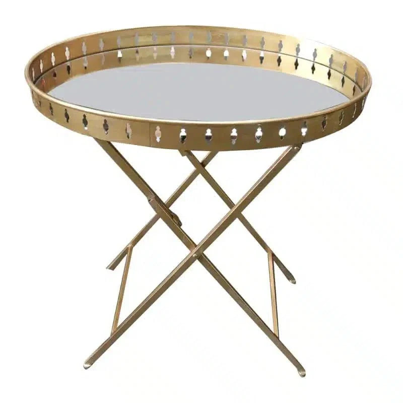 Metal Cross Table - Gold