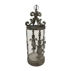 Metal French Lantern with Glass Insert