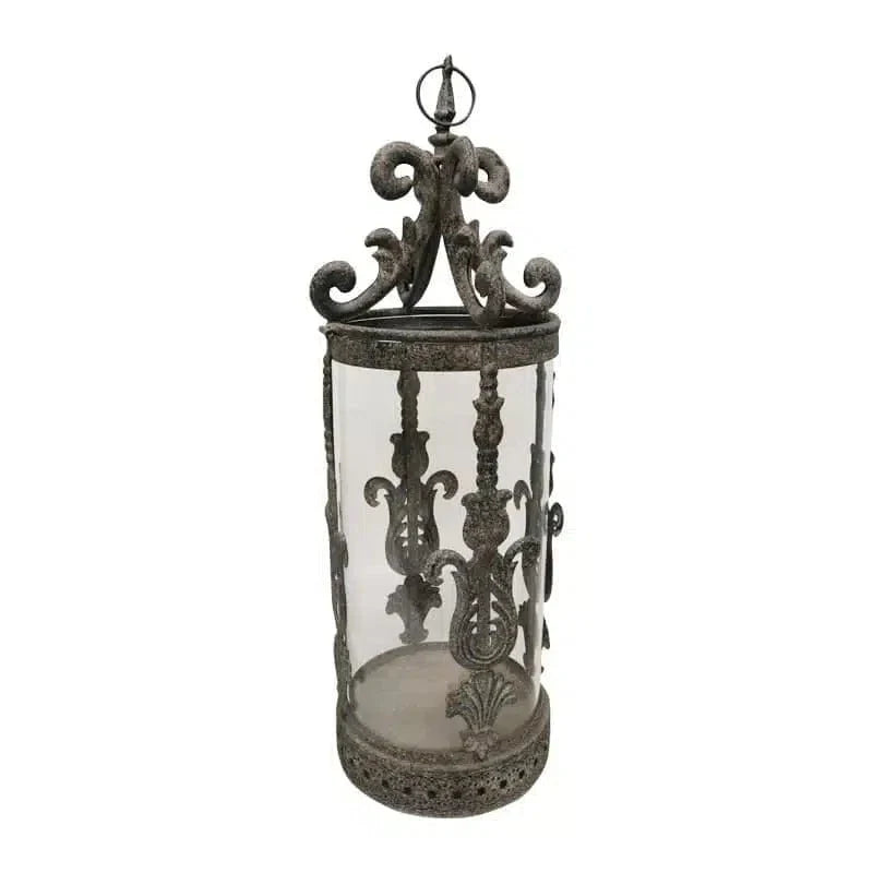 Metal French Lantern with Glass Insert