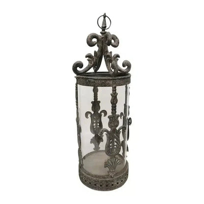 Metal French Lantern with Glass Insert