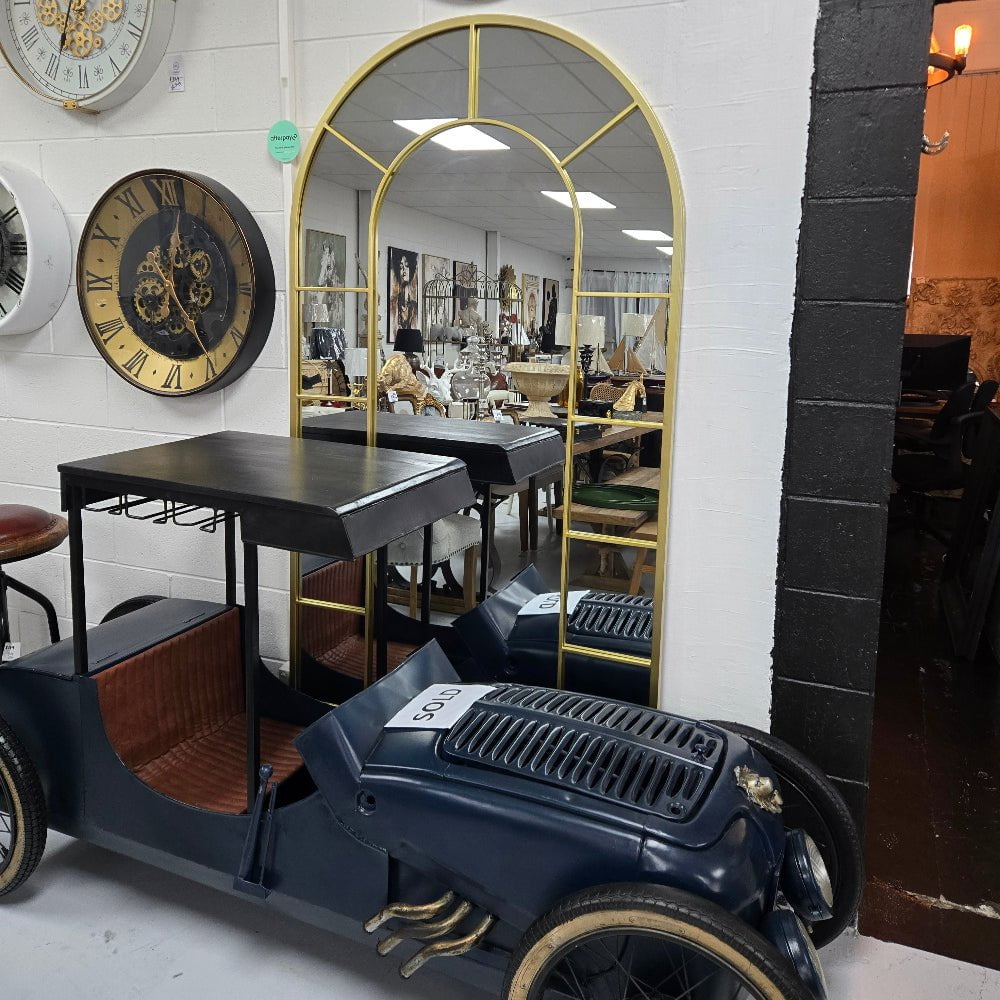 Arch Gold Metal Floor Mirror
