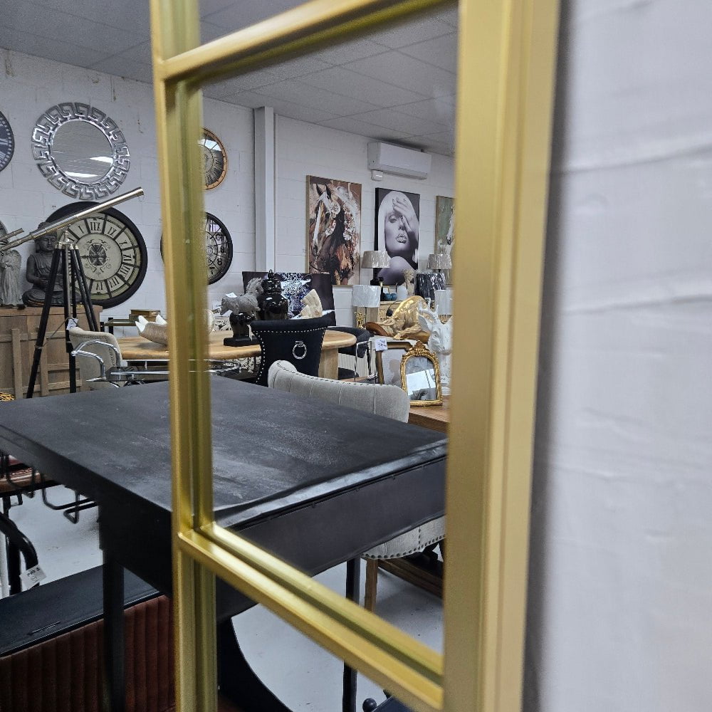 Arch Gold Metal Floor Mirror