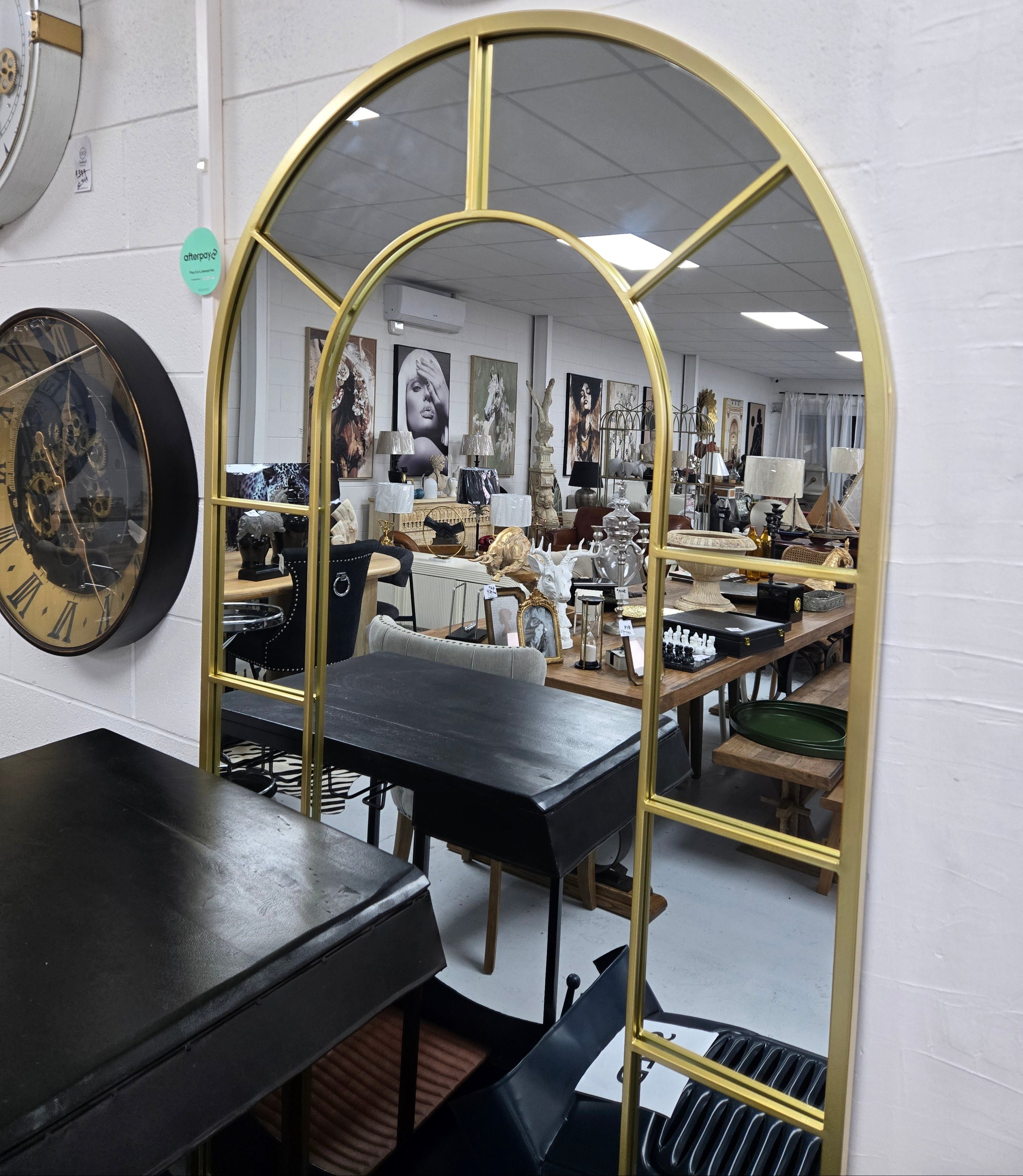 Arch Gold Metal Floor Mirror