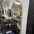 Arch Gold Metal Floor Mirror