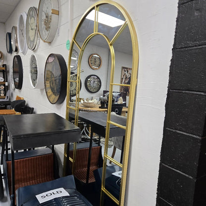 Arch Gold Metal Floor Mirror