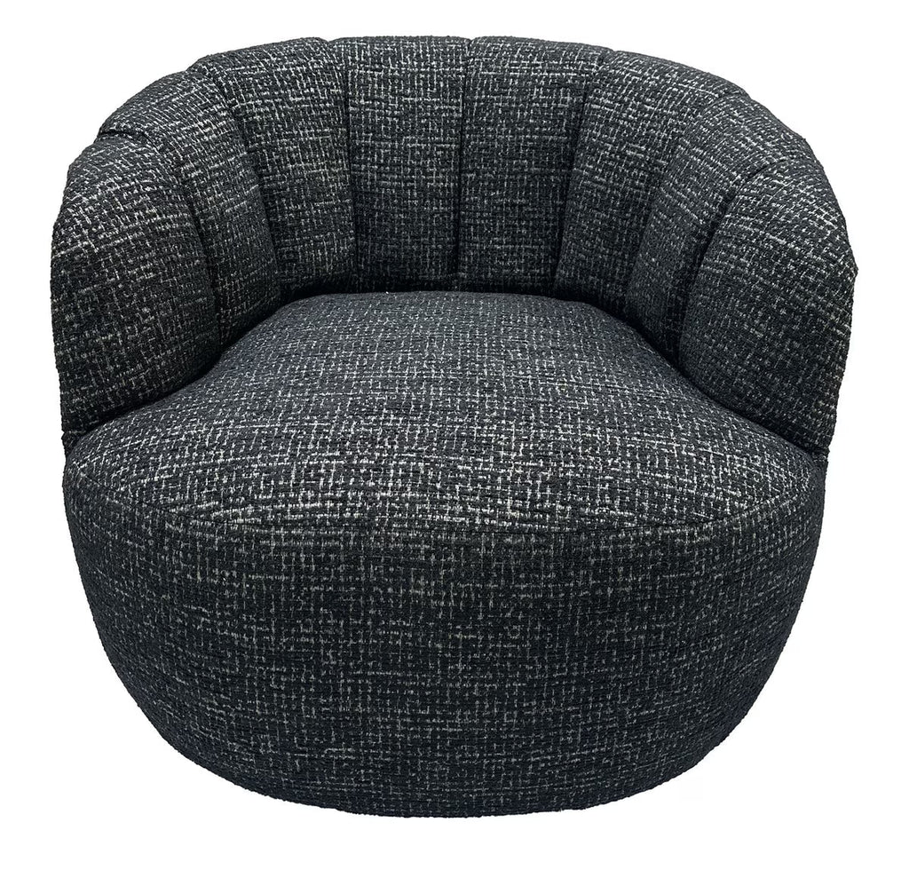 Milly Swivel Accent Chair - Black & Silver