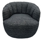 Milly Swivel Accent Chair - Black & Silver