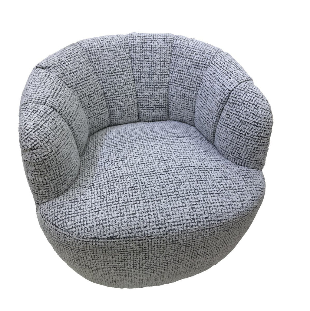 Milly Swivel Accent Chair - White & Black