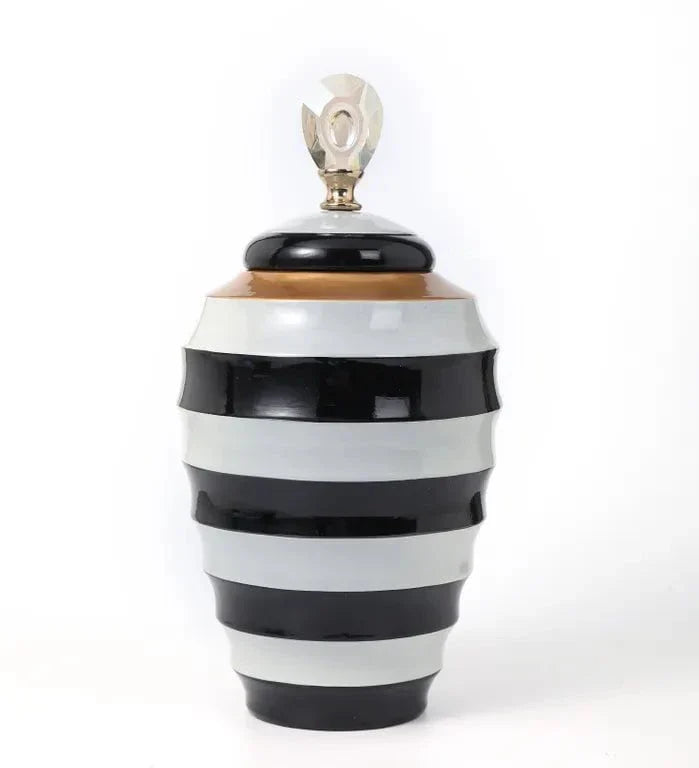 Monoluxe Lidded Ceramic Vase - Small