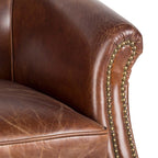 Mossberg Leather Tub Chair - Vintage Cigar