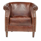 Mossberg Leather Tub Chair - Vintage Cigar