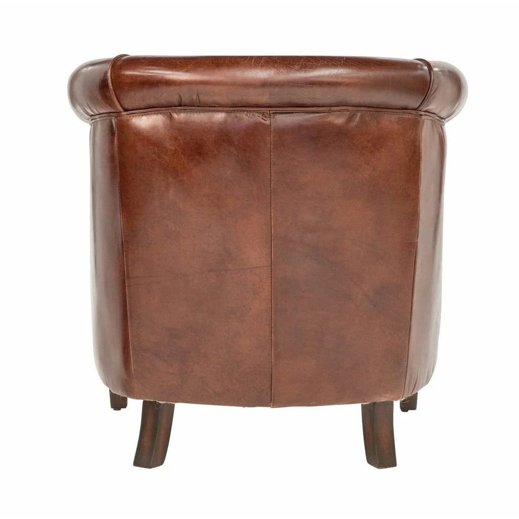 Mossberg Leather Tub Chair - Vintage Cigar