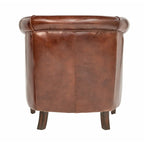 Mossberg Leather Tub Chair - Vintage Cigar