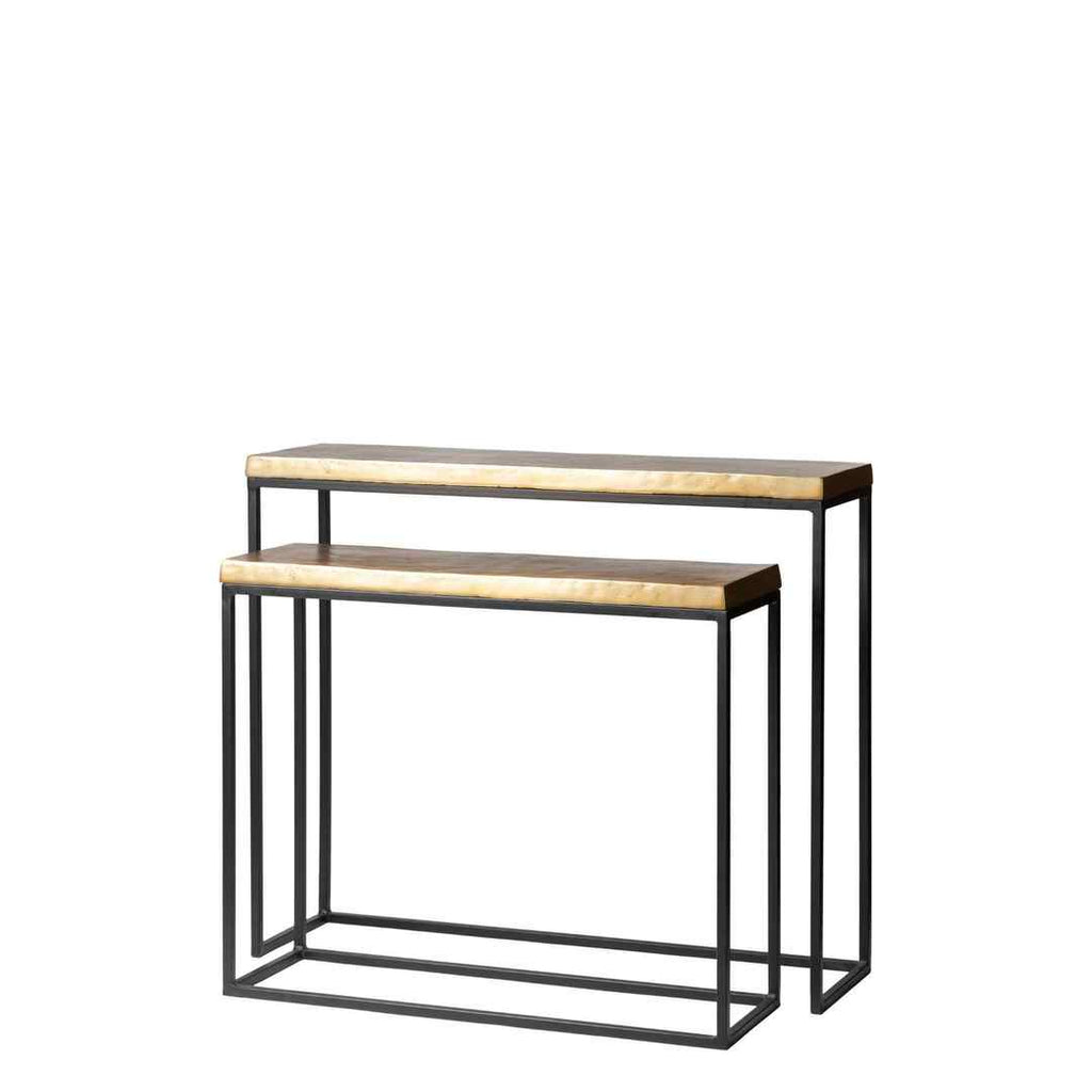 Naples Aluminium and Iron Console Table Set of 2 at Online8 Furniture Auckland NZ