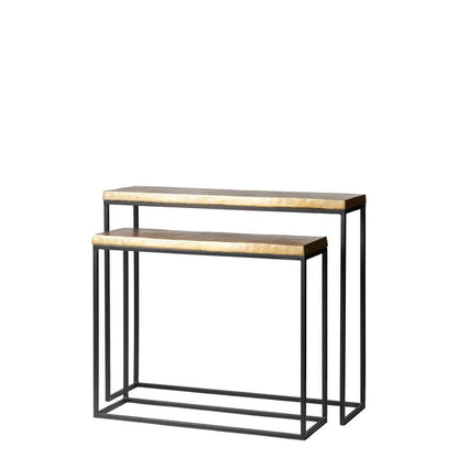 Naples Aluminium and Iron Console Table Set of 2 at Online8 Furniture Auckland NZ