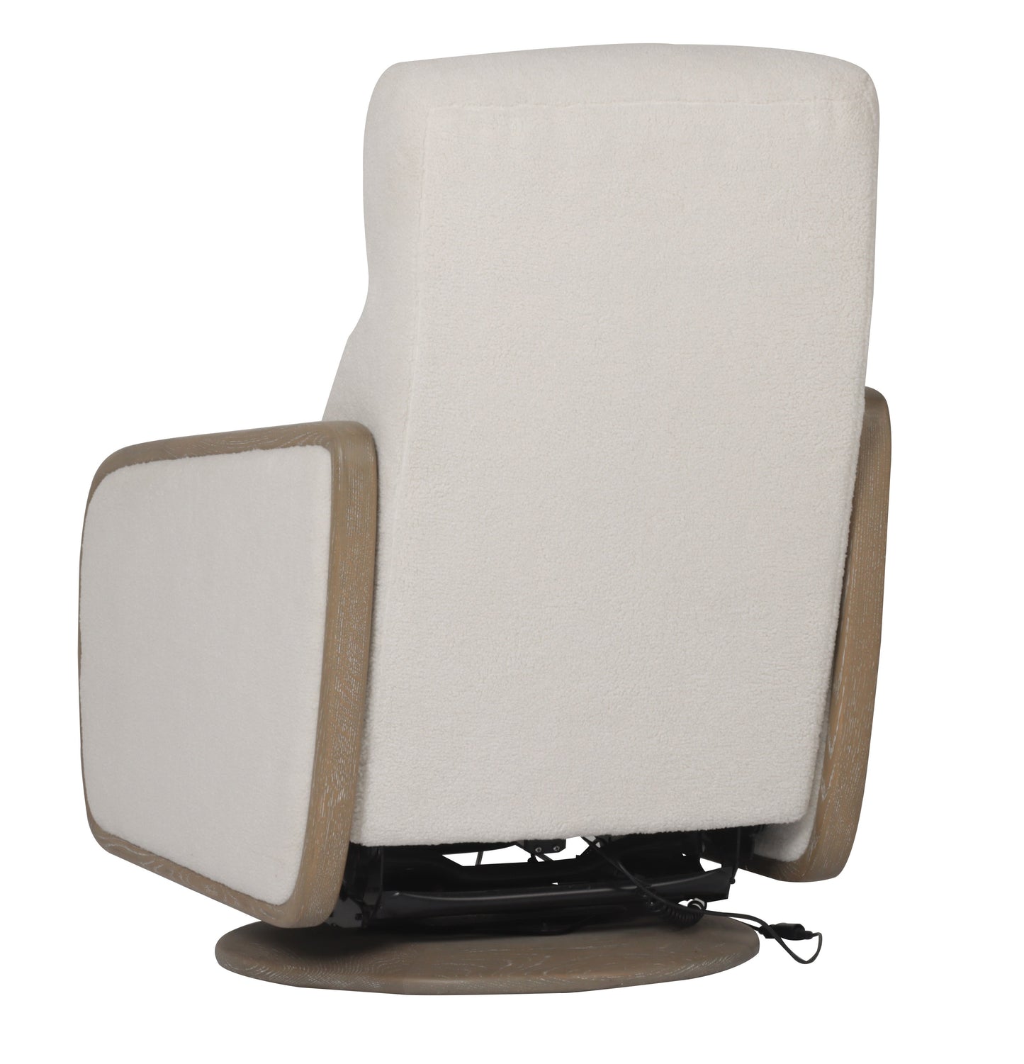 Oakmount Electric Recliner & Swivel Chair - White & Natural