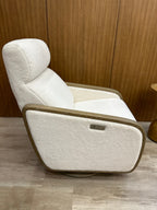 Oakmount Electric Recliner & Swivel Chair - White & Natural