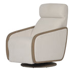 Oakmount Electric Recliner & Swivel Chair - White & Natural