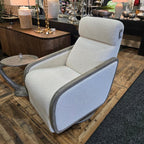 Oakmount Electric Recliner & Swivel Chair - White & Natural