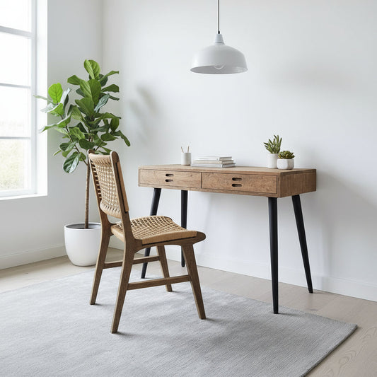 Old Elm 2 Drawer Writing Desk | Console Table