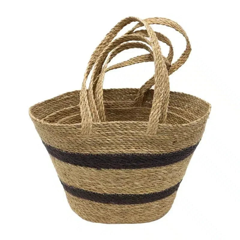 Oval Shopping Stripe Bag s/3