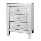 Palisade 3 Drawer Mirrored Bedside Table