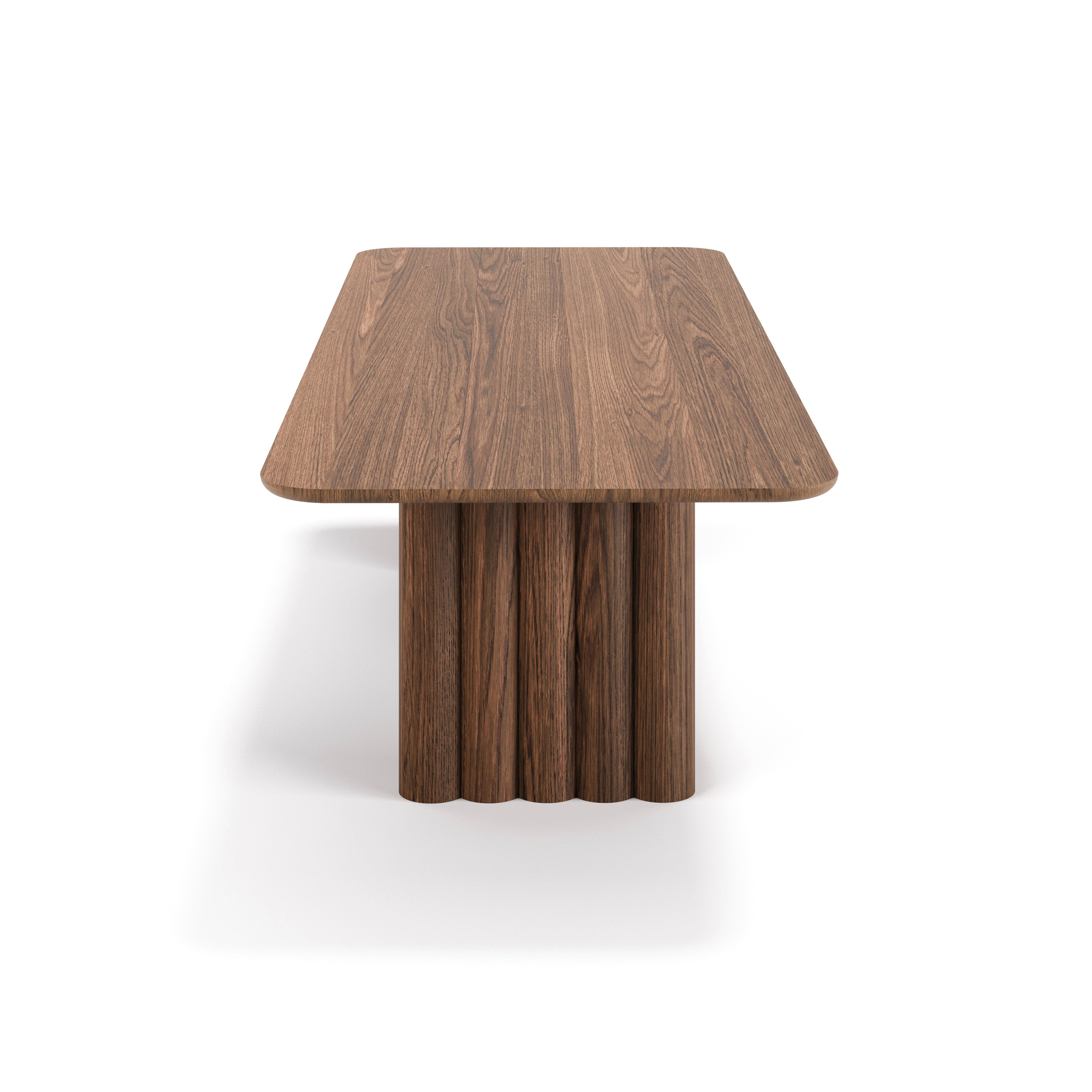 Pillar Dining Table - Brown Oak 2400mm