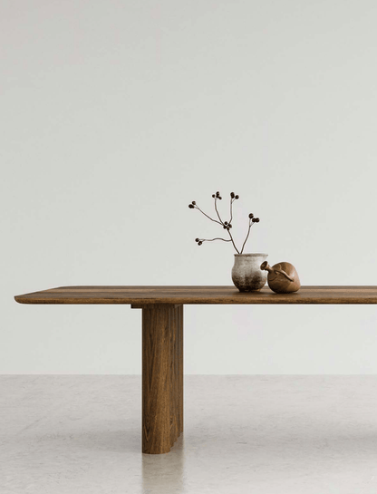 Pillar Dining Table - Brown Oak 2400mm