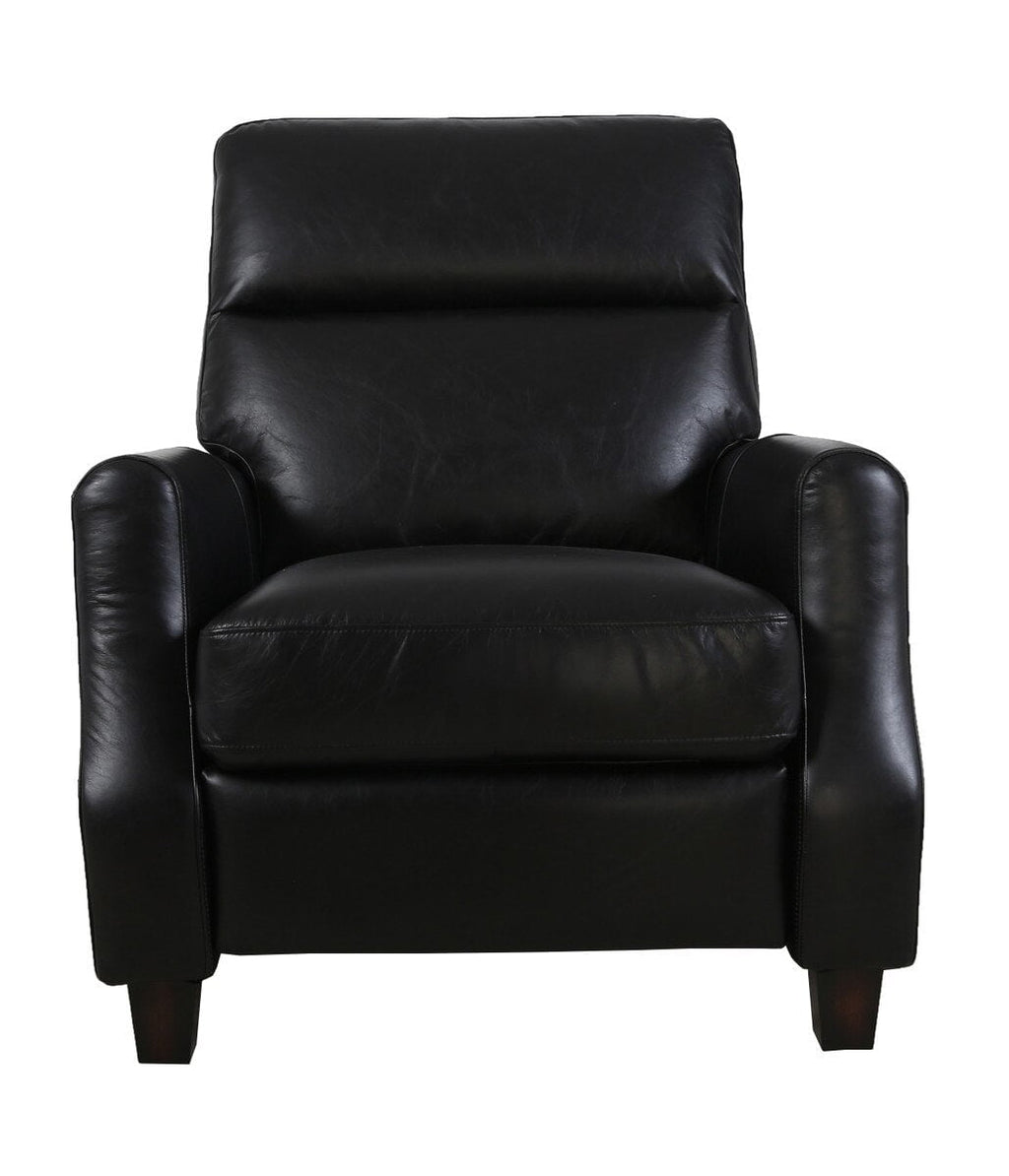 Pompei Aged Leather Recliner Chair - Belon Black