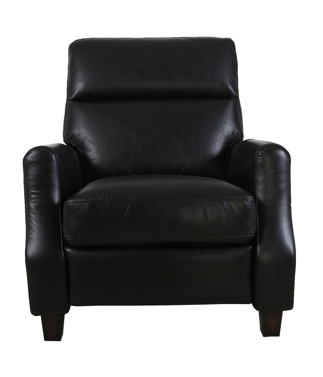 Pompei Aged Leather Recliner Chair - Belon Black