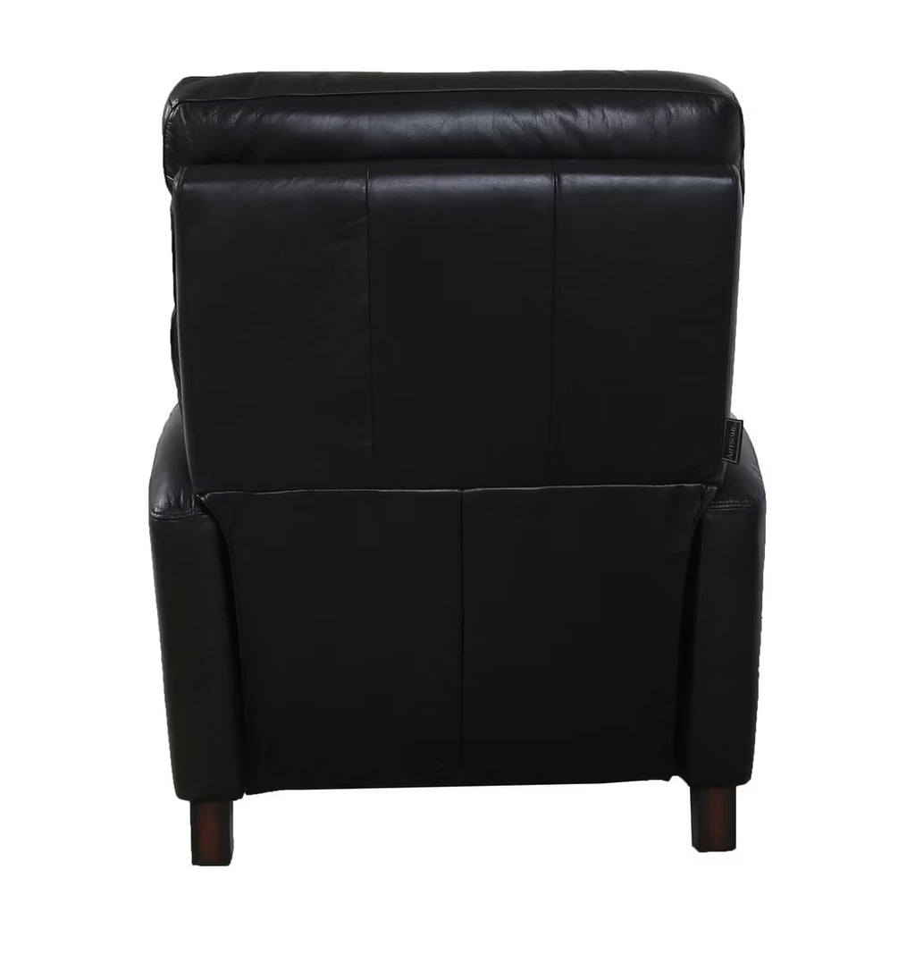 Pompei Aged Leather Recliner Chair - Belon Black