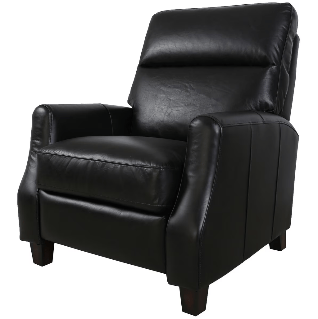 Pompei Aged Leather Recliner Chair - Belon Black
