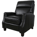 Pompei Aged Leather Recliner Chair - Belon Black