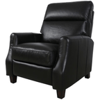 Pompei Aged Leather Recliner Chair - Belon Black