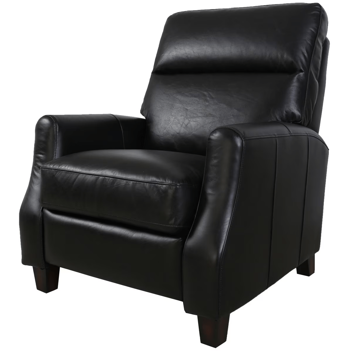 Pompei Aged Leather Recliner Chair - Belon Black
