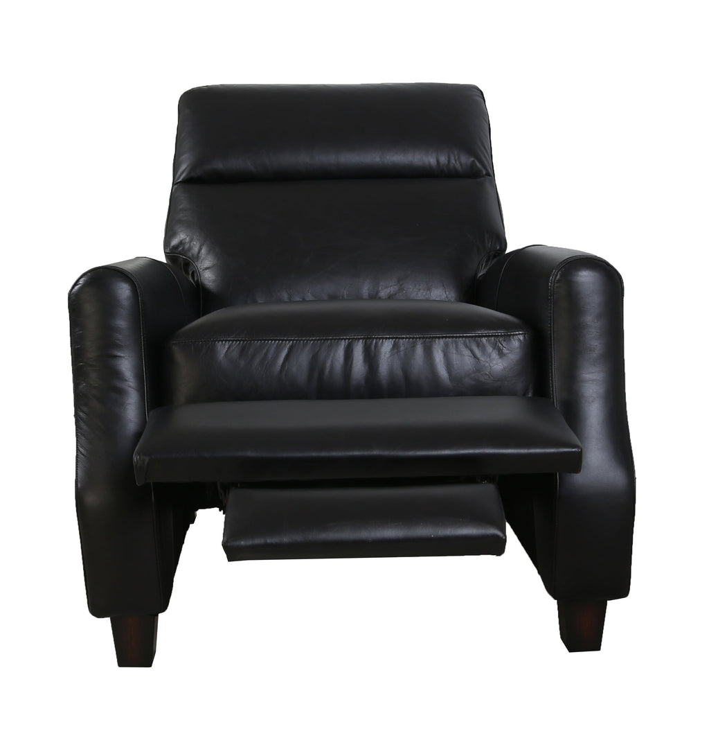 Pompei Aged Leather Recliner Chair - Belon Black