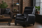 Pompei Aged Leather Recliner Chair - Belon Black