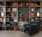 Pompei Aged Leather Recliner Chair - Belon Black