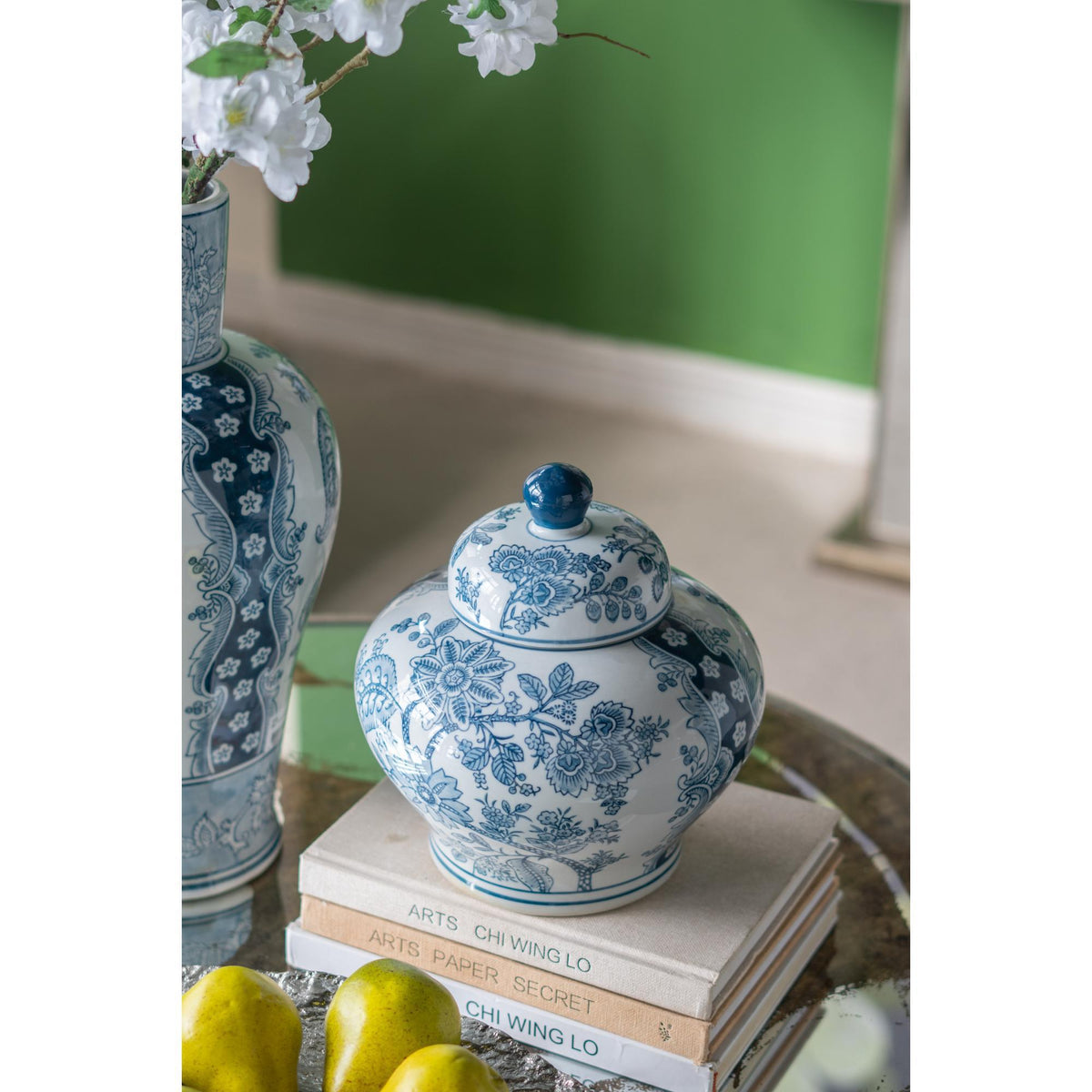 Porcelain Blue and White Lidded Jar